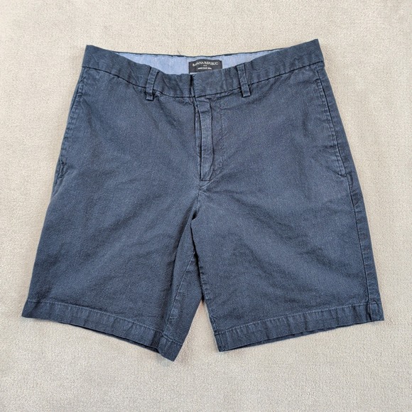 Banana Republic Aiden Club Shorts 30 Navy Blue Micro Stripe Slim Fit Chino — photo 2